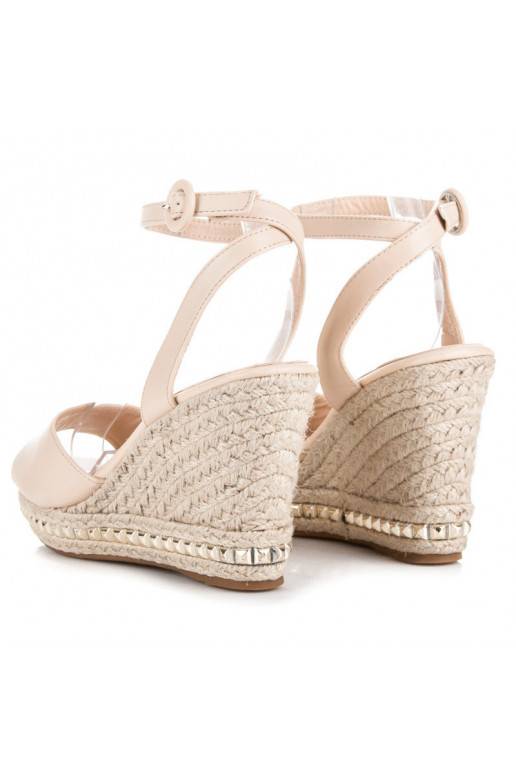 Zandkleurige platformsandalen VICES met studs 2084-14BE