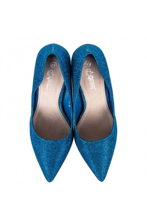 Chaussures à talons brillantes bleues LEI-105BL
