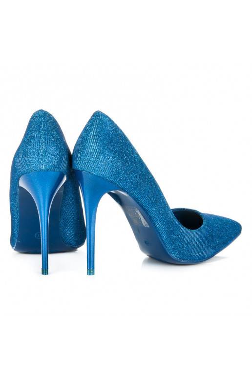 Chaussures à talons brillantes bleues LEI-105BL