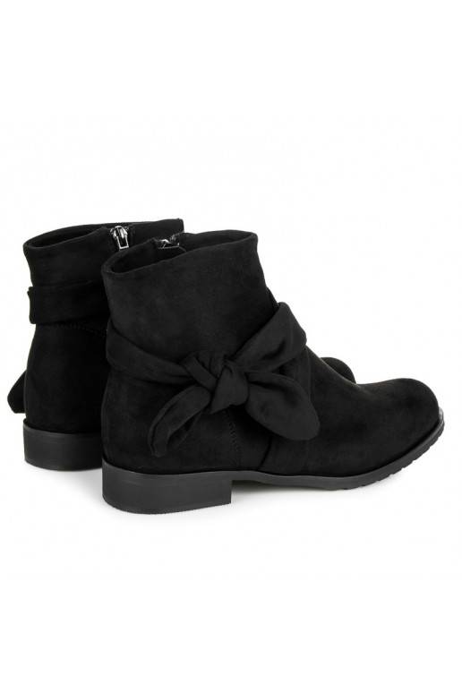 Schwarze Stiefel aus Öko-Wildleder IDEAL SHOES ES8508B  - 3