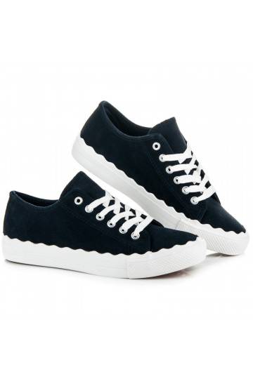 Dunkelblaue Schnür-Tennisschuhe AB-174DK.BL