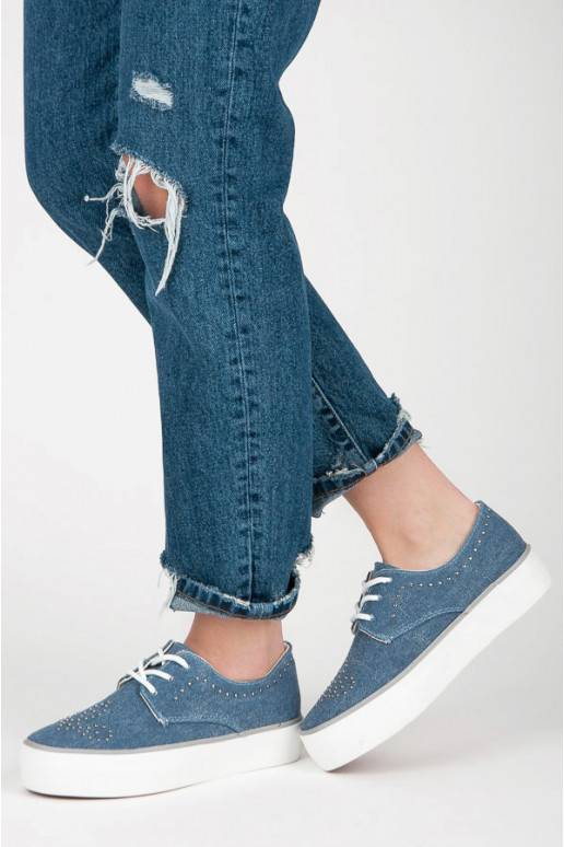 Kylie blauwe dikke laarzen met klinknagels K1832001JE  - 1