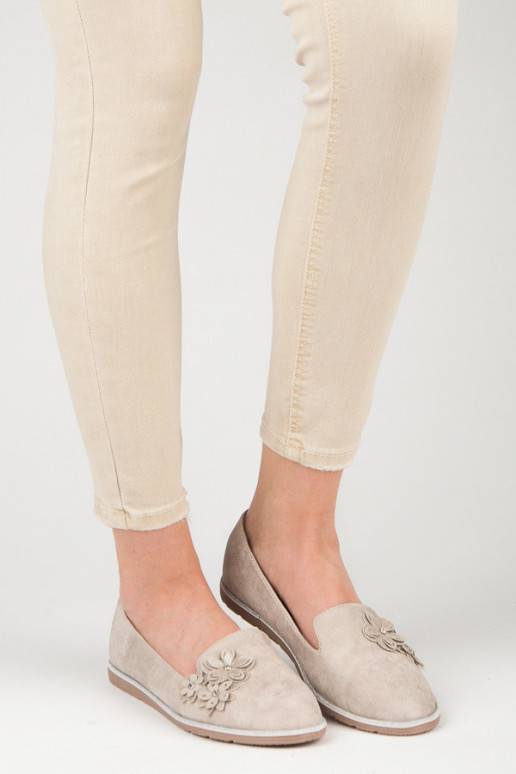 Beige heren met bloemapplicaties 668-20BE  - 1 Beige heren met bloemapplicaties 668-20BE  - 1