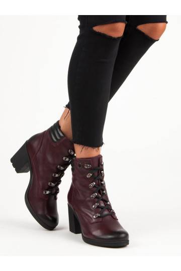 Donkerrode damesschoenen VINCEZA Lace Up 1274/5BUR 2