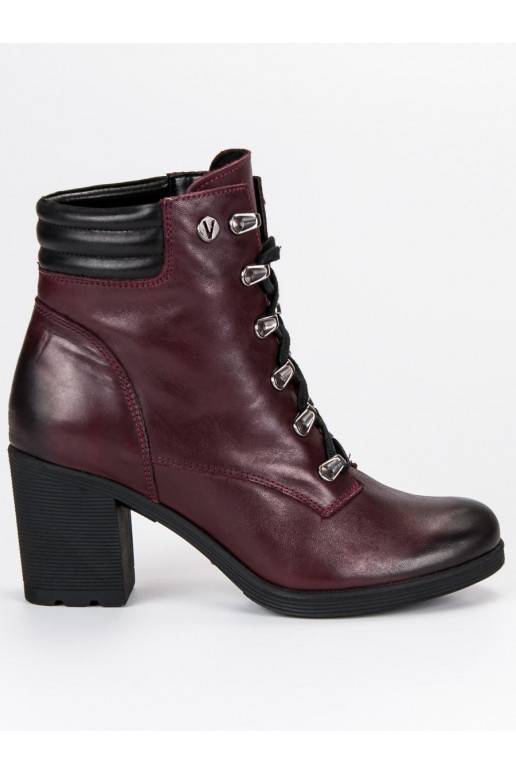 Donkerrode damesschoenen VINCEZA Lace Up 1274/5BUR  - 2