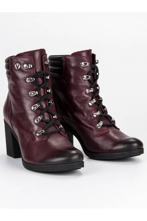 Donkerrode damesschoenen VINCEZA Lace Up 1274/5BUR