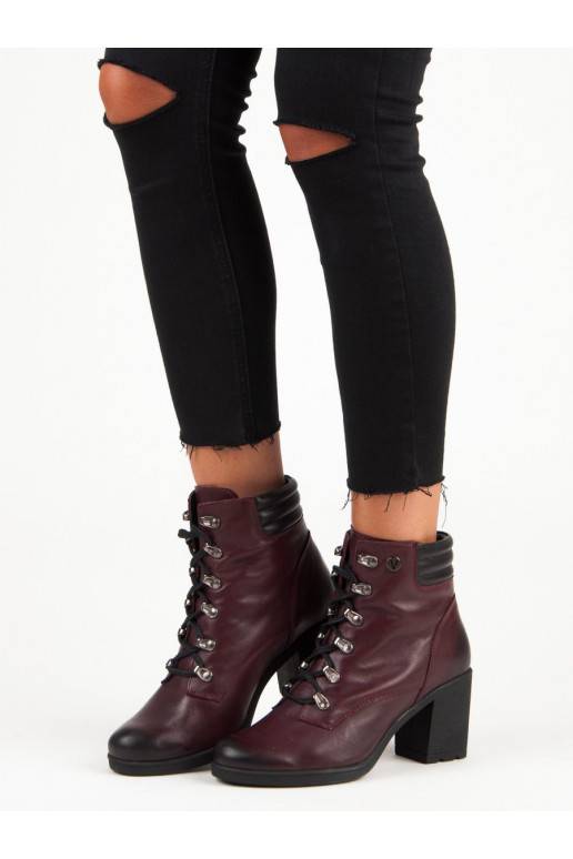 Moteriški tamsiai raudoni batai VINCEZA Lace Up 1274/5BUR  - 5