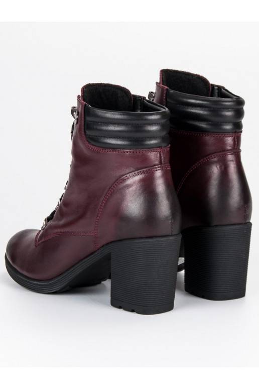 Donkerrode damesschoenen VINCEZA Lace Up 1274/5BUR