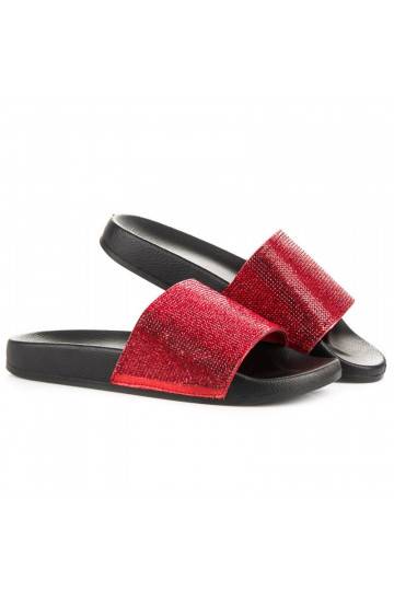 Rot glitzernde Hausschuhe 878R  - 3