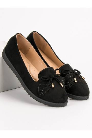 Ballerinas aus schwarzem Wildleder SBHX-20B  - 1 2