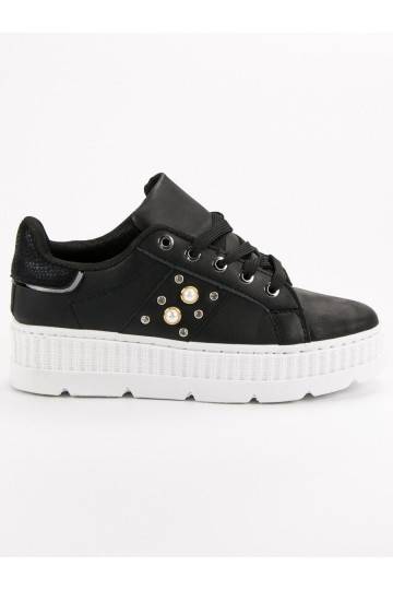 Schwarze Plateauschuhe  - 1 2