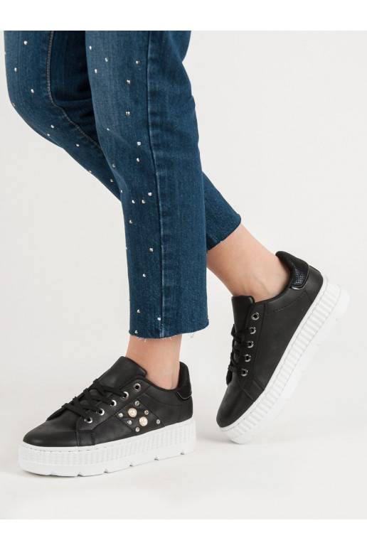 Schwarze Plateauschuhe  - 5