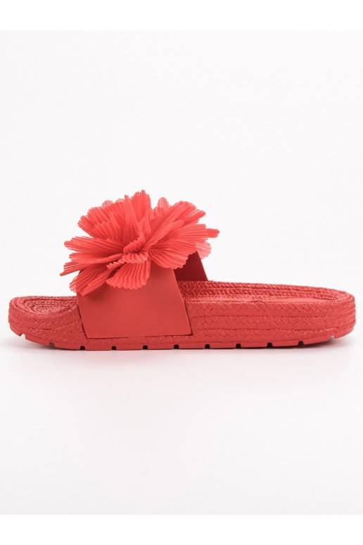 Chaussons rouges à fleurs BAT_CK88R