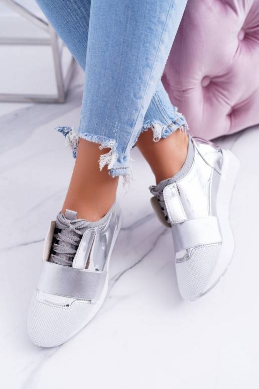 Lu Boo sidabro spalvos sportinio stiliaus batai Madoni BAT_980-10 SILVER LU BOO - 3 Lu Boo sidabro spalvos sportinio stiliaus batai Madoni BAT_980-10 SILVER LU BOO - 3