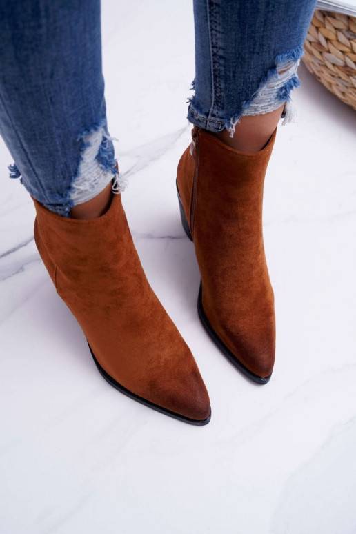 Stiefel mit Absatz aus braunem Wildleder Niki BAT_RV9524 CAMEL Moow - 5