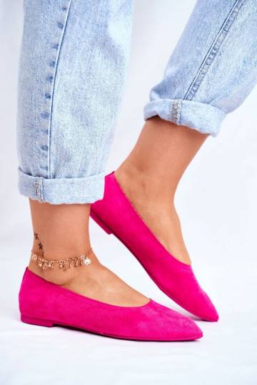 Ballerines en éco-daim rose Bellissima