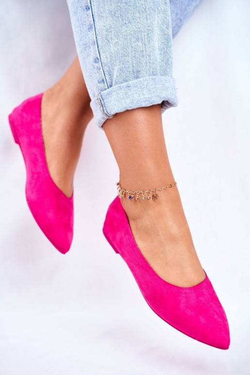 Ballerines en éco-daim rose Bellissima