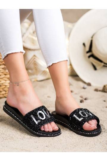 Slippers met plateau LOVE
