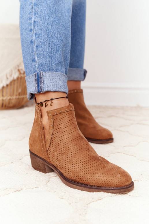 avec éléments ajourés Boots modèle Cut Out couleur marron Clever