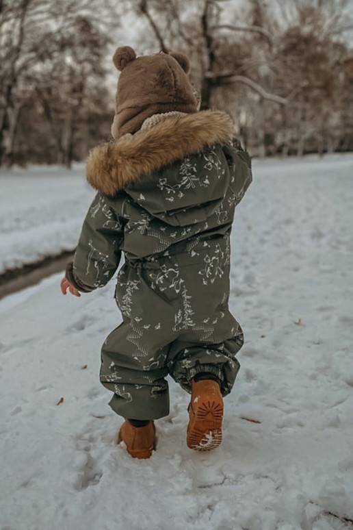 Bottines à lacets pour enfants avec fermetures éclair de couleur marron