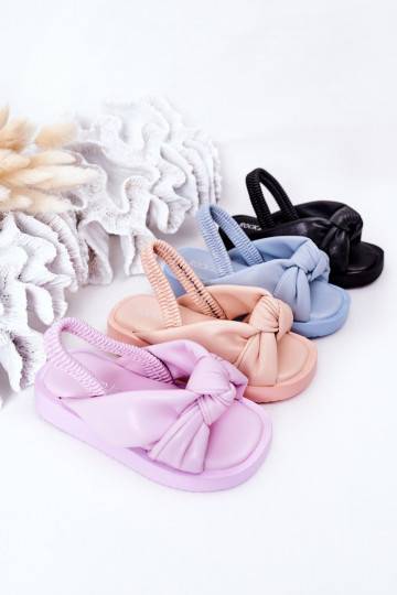 Sandalen für Kinder mit Druckknopfverschluss, rosa Farbe 2