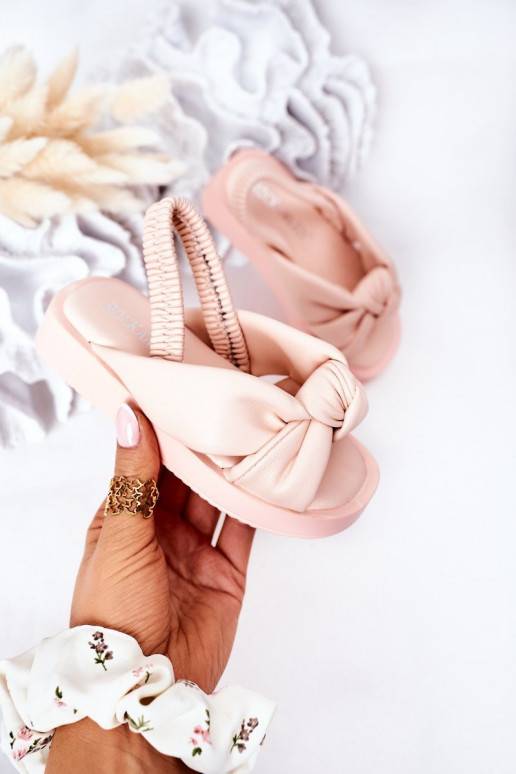 Sandales pour enfants à fermeture pression, couleur rose