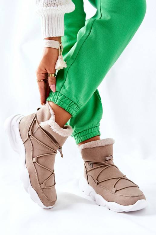 Beheizte Schneestiefel in Beige Beheizte Schneestiefel in Beige