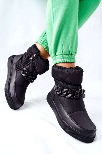 Warme snowboots in zwart...