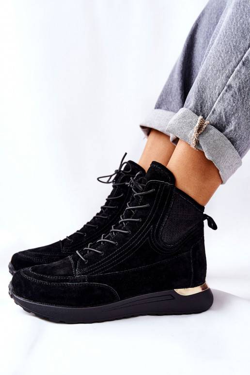 Chaussures modèle baskets de style sportif de couleur noire Chocci