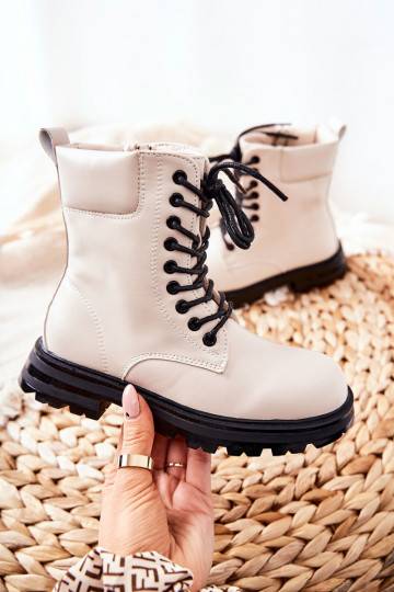 Bottines enfant modèle classique avec fermetures éclair beige Clarika 2