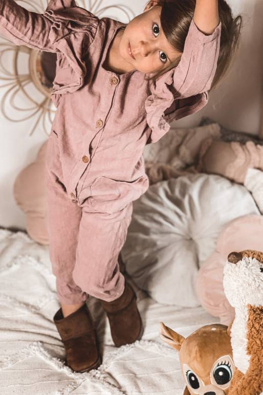 Bottes d'hiver chaudes pour enfants de couleur marron Gooby