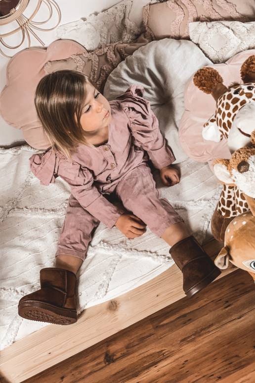 Bottes d'hiver chaudes pour enfants de couleur marron Gooby