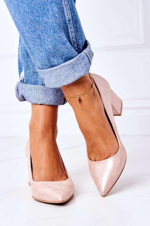 Chaussures en satin rose