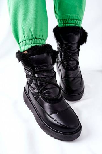 Warme snowboots in zwart...