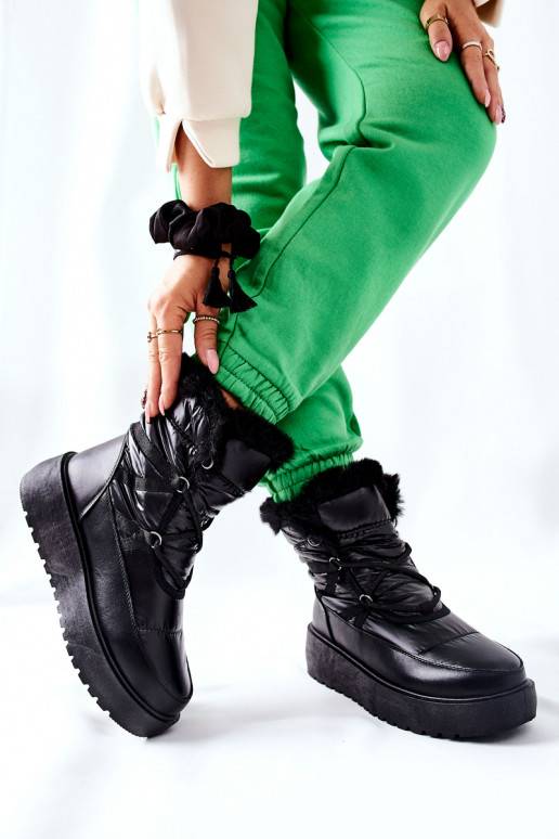 Warme Schneestiefel aus schwarzem...