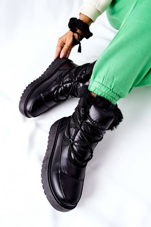 Warme Schneestiefel aus schwarzem...