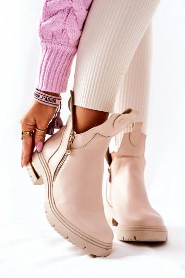 Stiefel warm Cut Out beige...