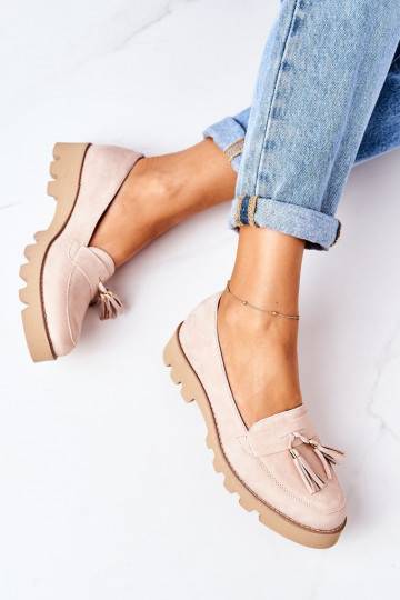 Mocassins en daim couleur cappuccino 2