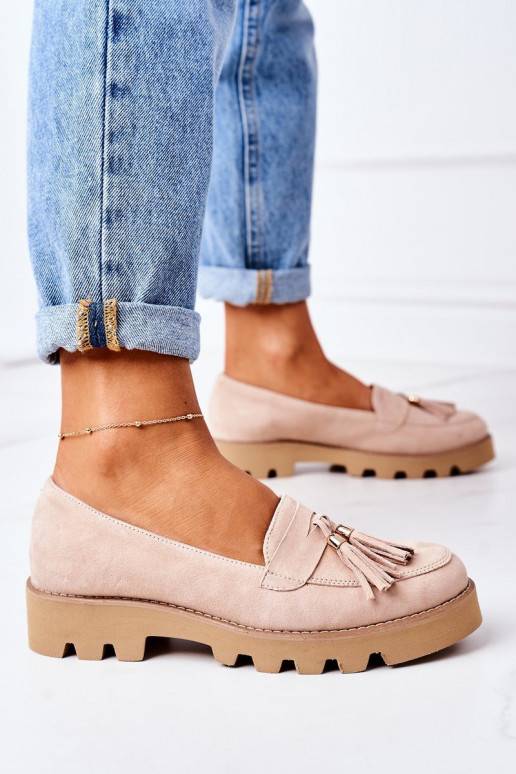 Mocassins en daim couleur cappuccino Mocassins en daim couleur cappuccino