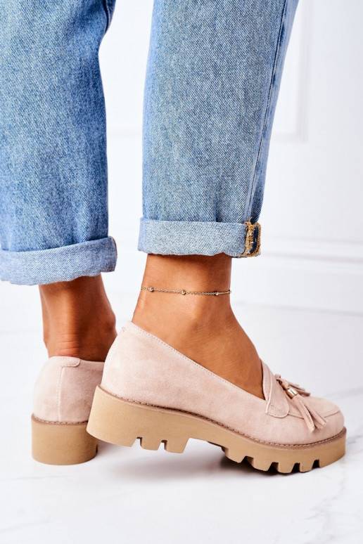 Mocassins en daim couleur cappuccino Mocassins en daim couleur cappuccino