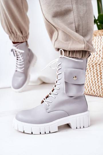 Bottes chauffantes avec poche de couleur grise
