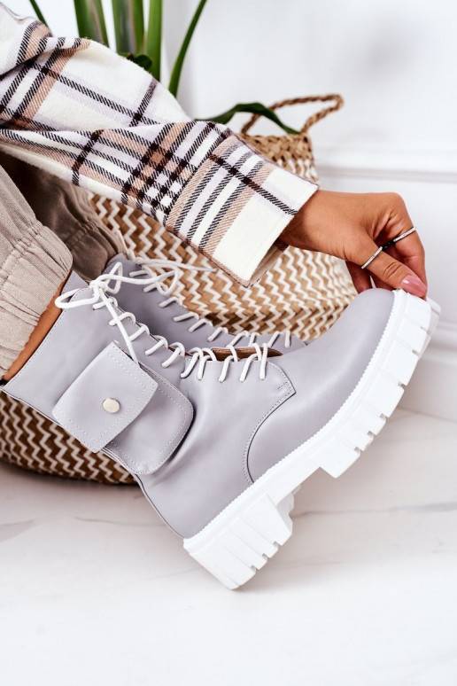 Bottes chauffantes avec poche de couleur grise