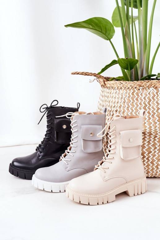 Bottes chauffantes avec poche de couleur grise
