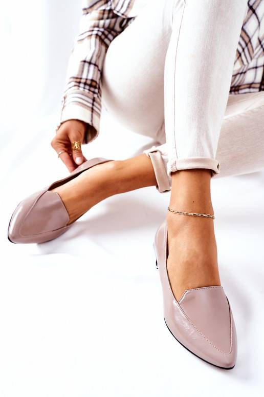 Mocassins à talons argentés Laura Messi Cappuccino