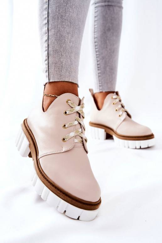Stiefel Cut Out mit Riemchen beige Kaxo Stiefel Cut Out mit Riemchen beige Kaxo