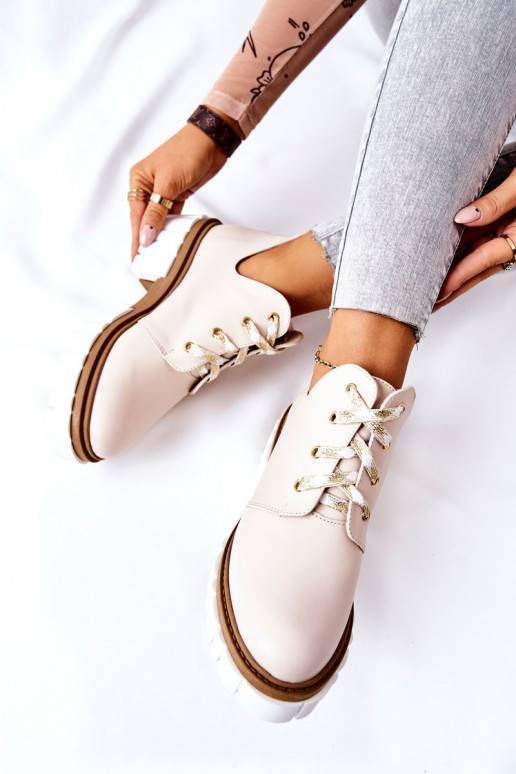 Stiefel Cut Out mit Riemchen beige Kaxo Stiefel Cut Out mit Riemchen beige Kaxo