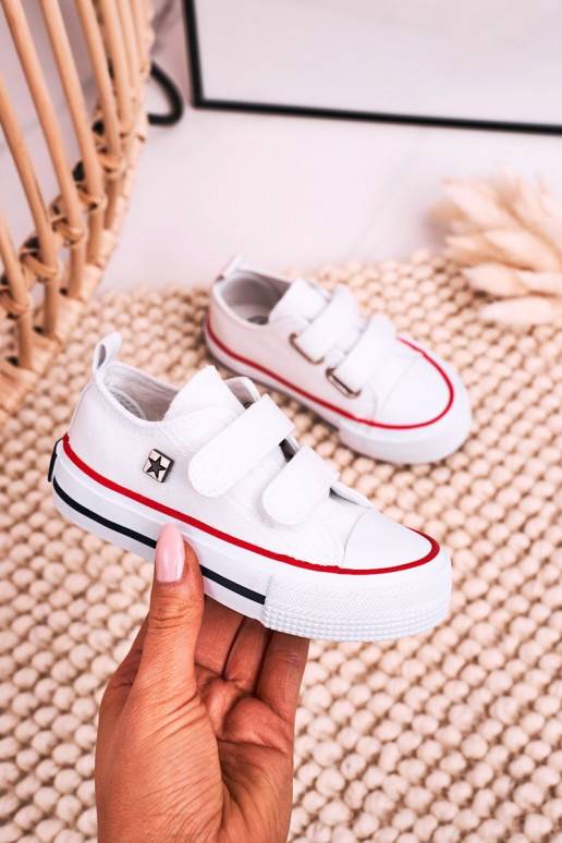Kinder-Freizeitschuhe mit Klebeverschlüssen, Farbe Weiß