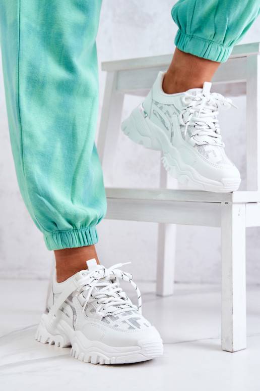 Chaussures modèle baskets à semelles massives à la mode de couleur blanche Your Style