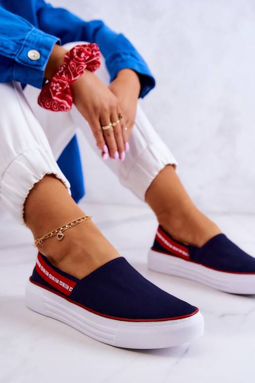Baskets Slip On Big Star JJ276009 bleu-rouge