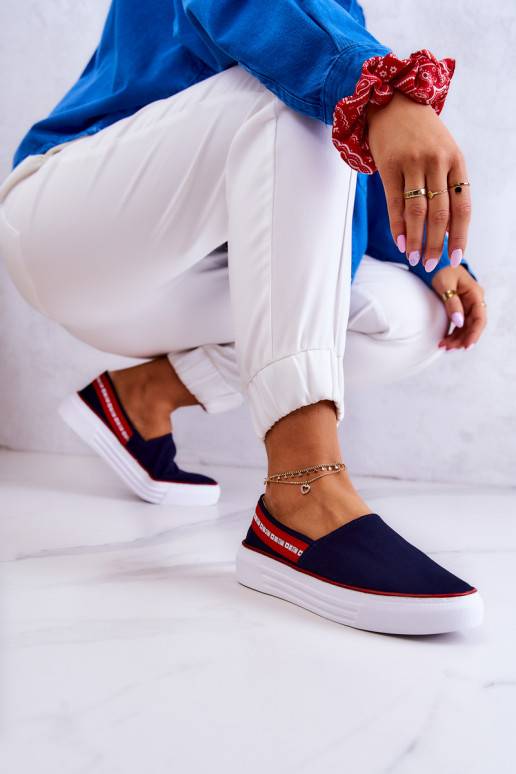 Baskets Slip On Big Star JJ276009 bleu-rouge